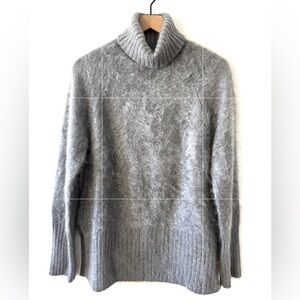 J. Crew Cashmere Edit Spring Street Soft Gray Brushed Turtleneck Tunic Sweater